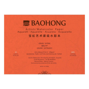 Блок акварельний 100% бавовна 300г 310х230мм 20арк HP, Baohong
