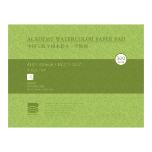 Блок акварельный Academy 100% хлопок 300г 410х310мм 20л CP, Baohong