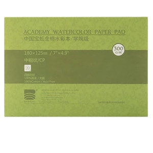 Блок акварельний Academy 100% бавовна 300г 180х125мм 20л CP, Baohong