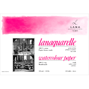 Альбом для акварелі 23х31см Lanaquarelle 300г 20арк 100% бавовна Rough