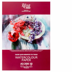 Папка бумаги для акварели А3 Натюрморт 200г 10л, Rosa Studio