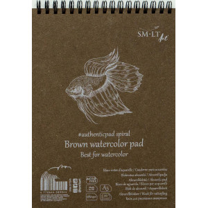 Альбом Authentic Brown A5 на спирали 280г 20л, Smiltainis