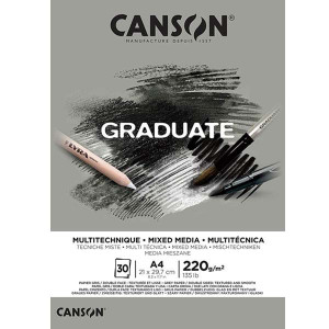 Альбом Mixed Media A4 Graduate Grey 220г 30арк HP і CP, Canson