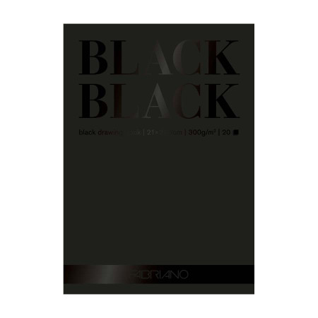 Альбом А4 Black для змішаних технік Fabriano 300г 20арк