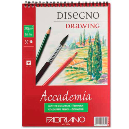 Альбом А5 Accademia на спіралі 200г Fabriano 