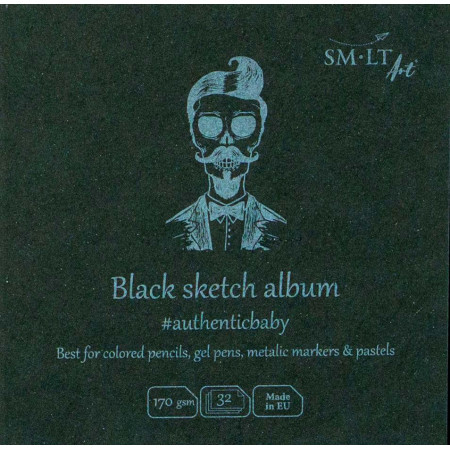 Альбом Authentic 9х9см 170г чорні аркуші Smiltainis