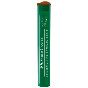 Набір грифелів 0.5мм Polymer 2B 12штук 521502, Faber-Castell