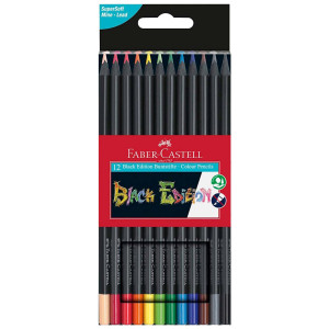 Набор 12 цветных карандашей Black Edition, Faber-Castell