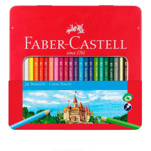 Набір 24 кольорові олівці в пеналі Замок, Faber-Castell