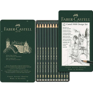 Набір графітних олівців 12 штук C9000 5H-5B, Faber-Castell