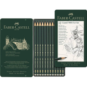 Набір графітних олівців 12 штук C9000 2H-8B, Faber-Castell
