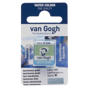 Акварель Van Gogh Интерферентный зеленый 848 в кювете, Royal Talens