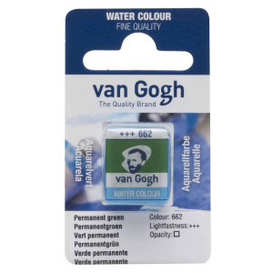 Акварель Van Gogh Перманентный зеленый 662 в кювете, Royal Talens