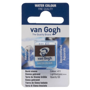 Акварель Van Gogh Сиена жженая 411 в кювете, Royal Talens