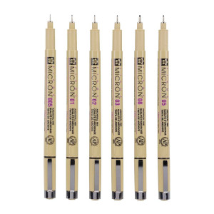 Набір лінерів Pigma Micron 6шт і Pigma Brush 1шт, Sakura. Photo 2